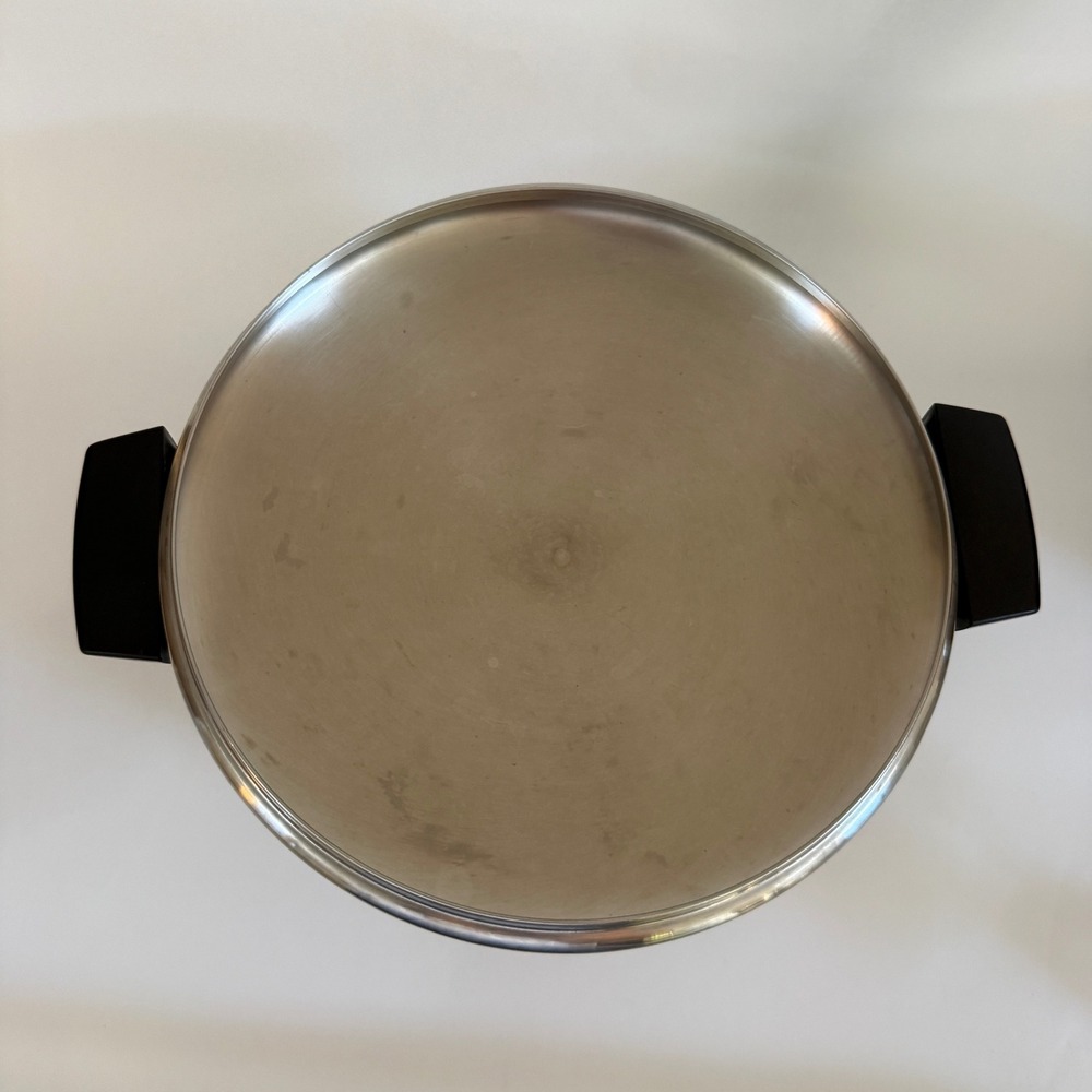 Vintage Revere Ware 6 Qt Stock Pot Copper Bottom Stainless Steel Lid Clinton IL - Picture 4 of 13